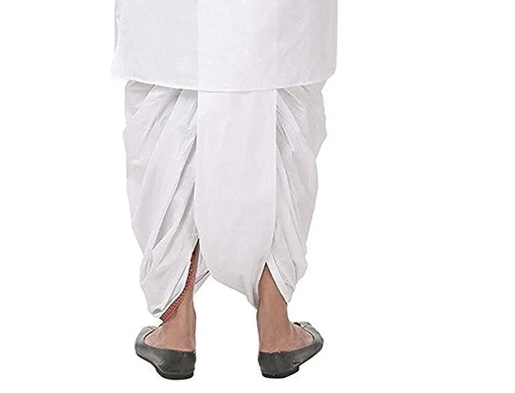 Royal Kurta Men's Cotton Solid Dhoti Pants White Free Size | Traditional Indian Loungewear - main product image