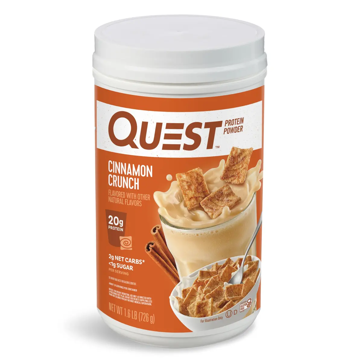 Quest Cinnamon Crunch Protein Powder 1.6 Pound | 20g Protein, Low Carb, Gluten Free - main product image