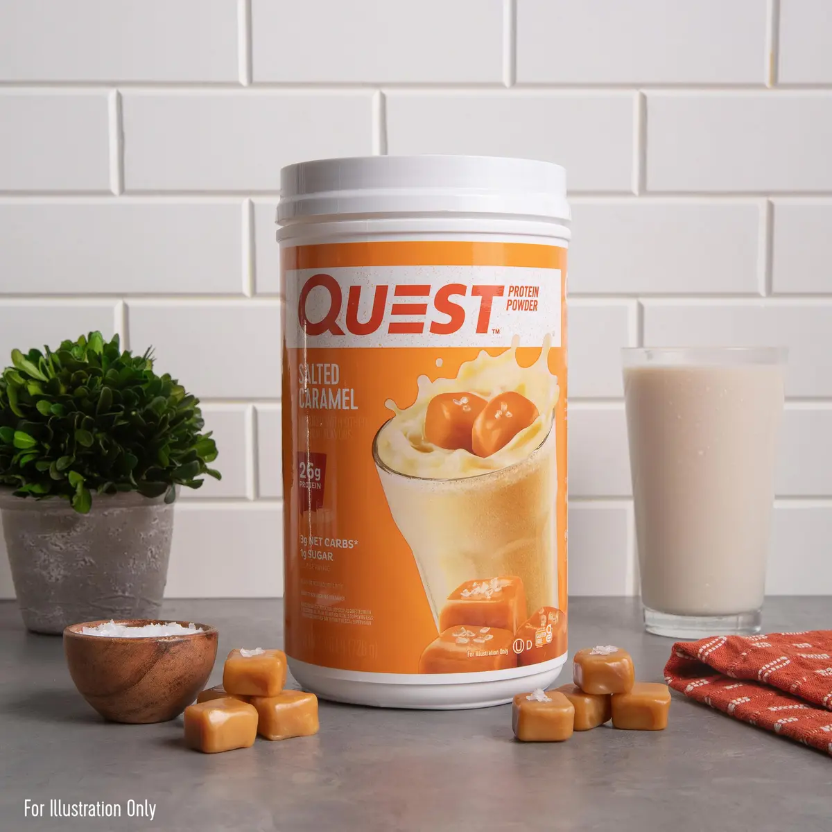Quest Salted Caramel Protein Powder 1.6lb | 26g Protein, Low Sugar & Carbs, Gluten-Free - view 4