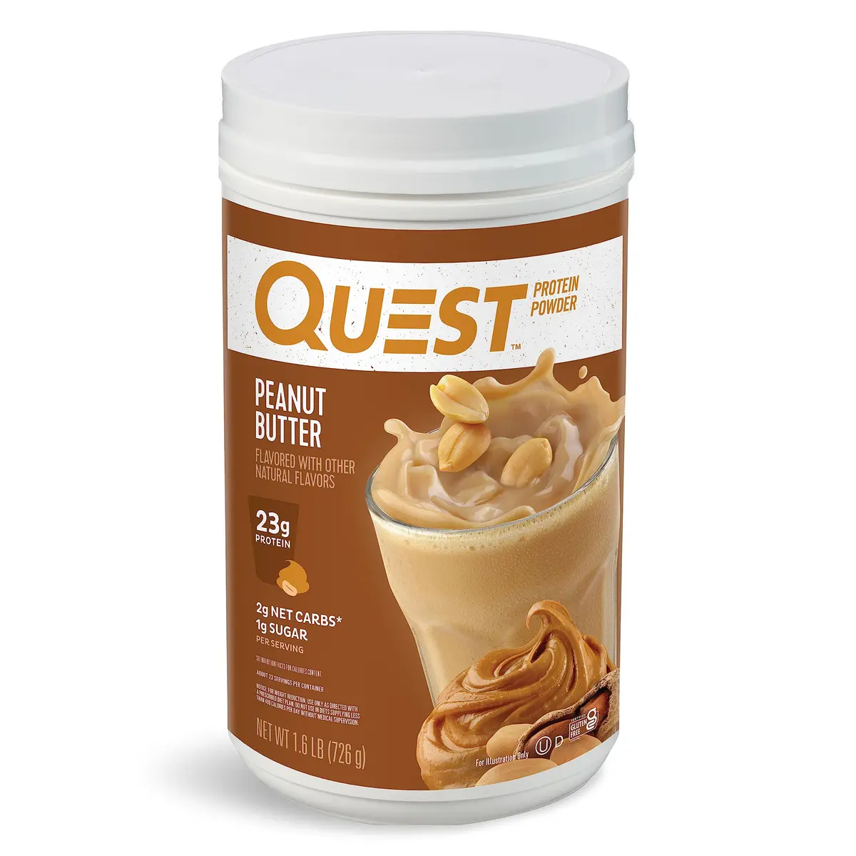 Quest Peanut Butter Protein Powder 1.6 Pound | 23g Protein, Low Sugar, Gluten Free - main product image