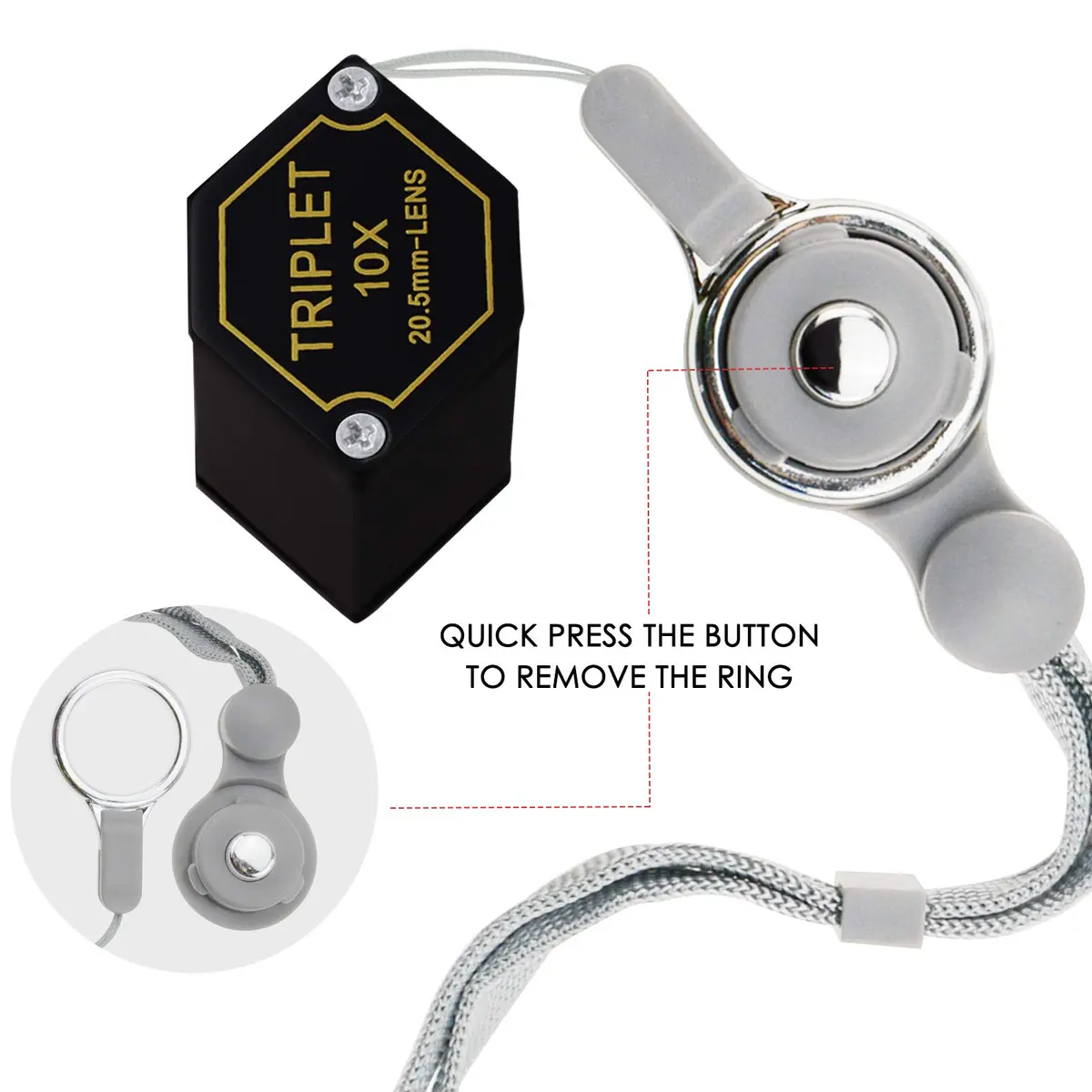 DANOPLUS 10x Magnifier Jewelry Loupe 20.5mm | Achromatic Triplet Lens for Jeweler, Stamp, Coin, Hobbyist - view 8