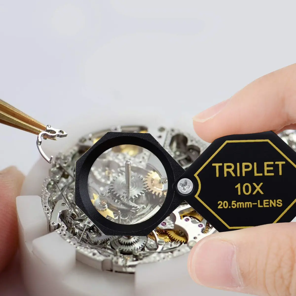 DANOPLUS 10x Magnifier Jewelry Loupe 20.5mm | Achromatic Triplet Lens for Jeweler, Stamp, Coin, Hobbyist - view 2