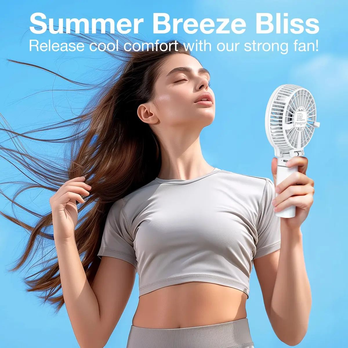VersionTECH. Portable Handheld Fan White | 3600 RPM USB Rechargeable Mini Table Fan with 4000mAh Battery - view 5