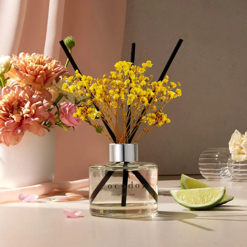 Cocod'or Reed Diffuser Set with Preserved Baby's Breath & April Breeze Scent 200ml (6.7oz) | Long-Lasting Home Fragrance - view 6