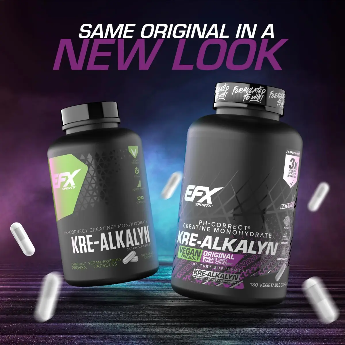 EFX Sports Kre-Alkalyn EFX pH-Correct Creatine Monohydrate Pill Supplement 180 Veggie Capsules | Vegan Friendly Strength & Muscle Growth - view 2