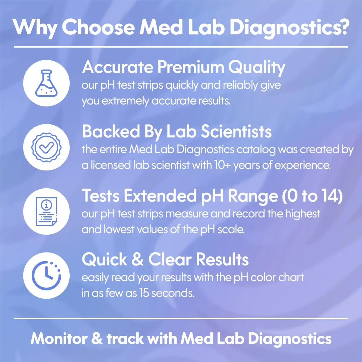 Med Lab Diagnostics Universal pH Test Strips 200 Count | Accurate pH 0-14 for Water, Urine, Saliva - view 5