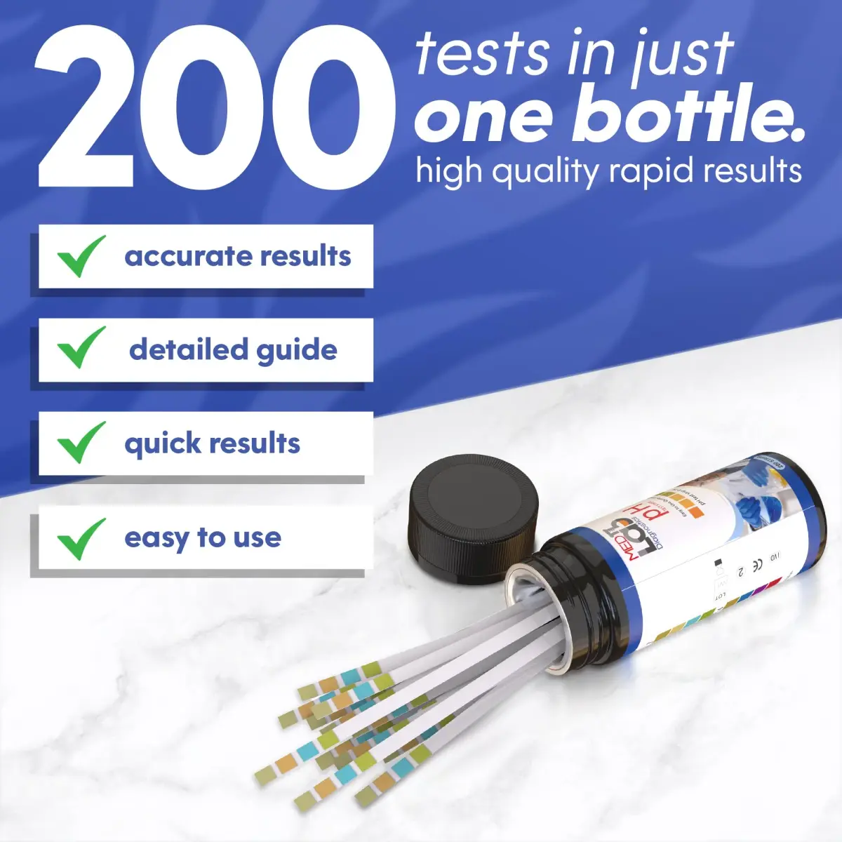 Med Lab Diagnostics Universal pH Test Strips 200 Count | Accurate pH 0-14 for Water, Urine, Saliva - view 4