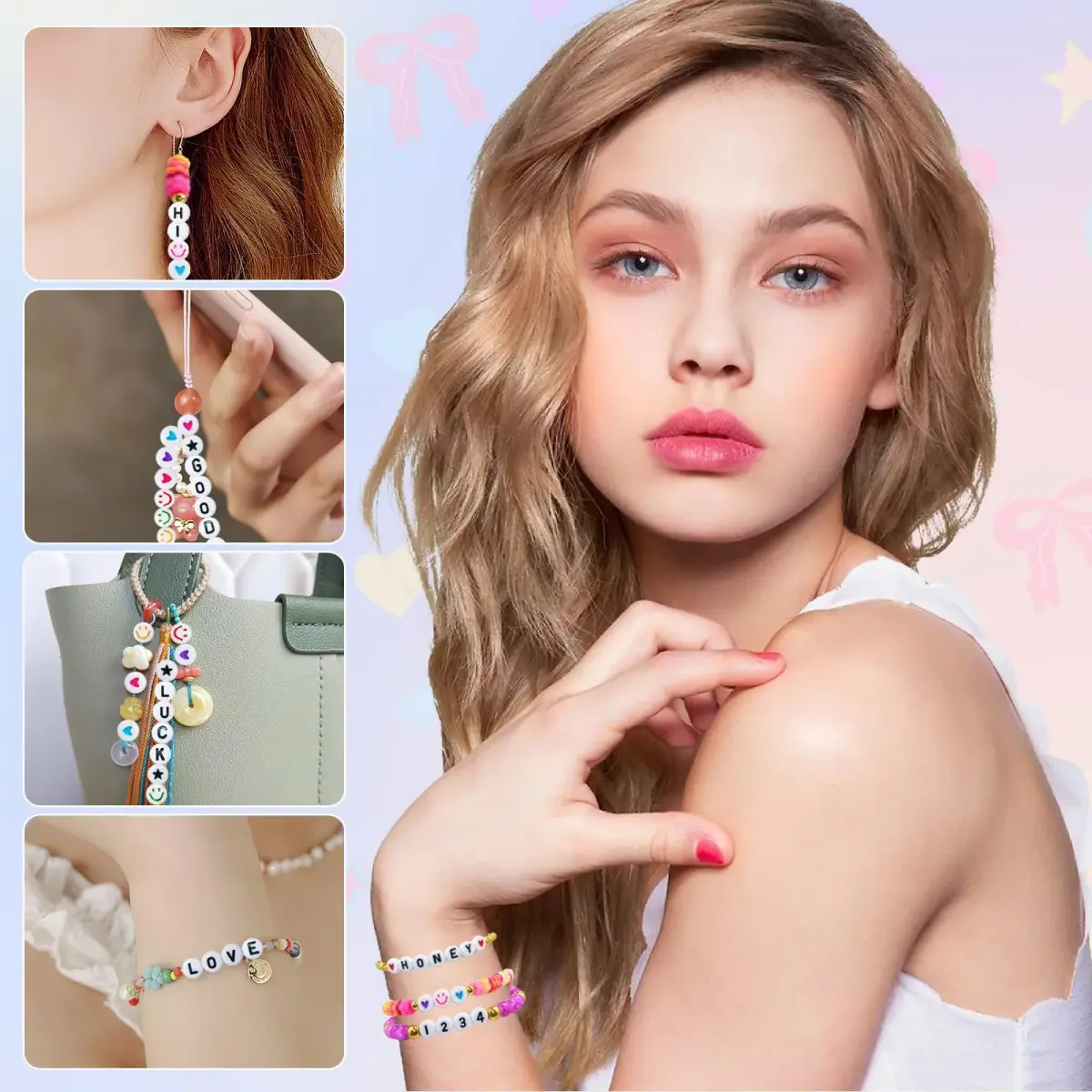 Looconi 1600pcs Acrylic Alphabet Letter Beads | Balanced Quantity for Jewelry Making - view 5