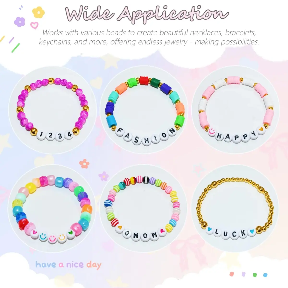 Looconi 1600pcs Acrylic Alphabet Letter Beads | Balanced Quantity for Jewelry Making - view 6