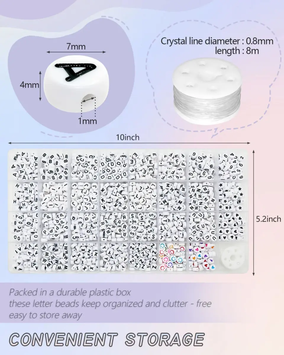 Looconi 1600pcs Acrylic Alphabet Letter Beads | Balanced Quantity for Jewelry Making - view 3