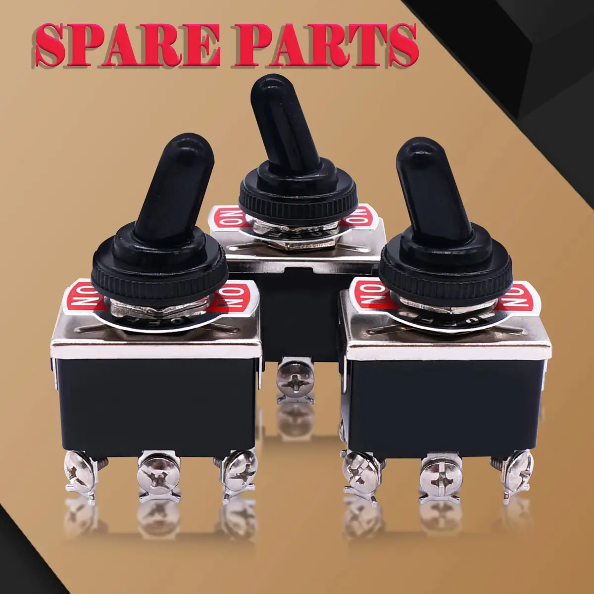 Twidec Heavy Duty Toggle Switch 16A 250V AC | Waterproof Metal Cap (33x20x57mm) - view 3