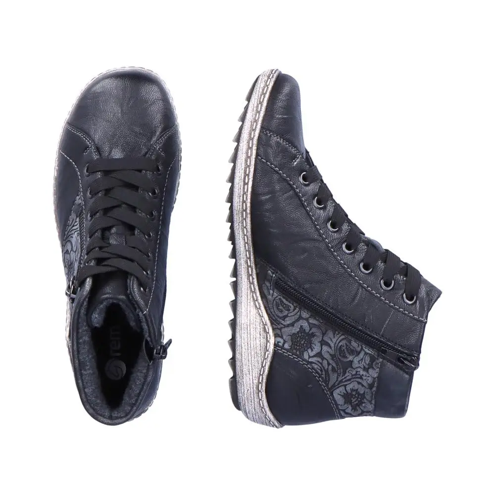 Remonte R1497 Ankle Boot 7/7.5 US | Black Leather, Platform Heel, Water-Resistant - view 5