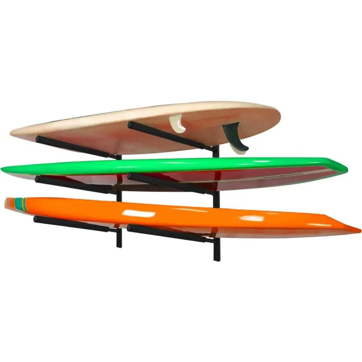 Yes4All Heavy Duty Steel Wall Mount Paddle Board Rack, Store & Display Up to 3 Boards, 34.25" x 5.51" x 3.54" - main product image