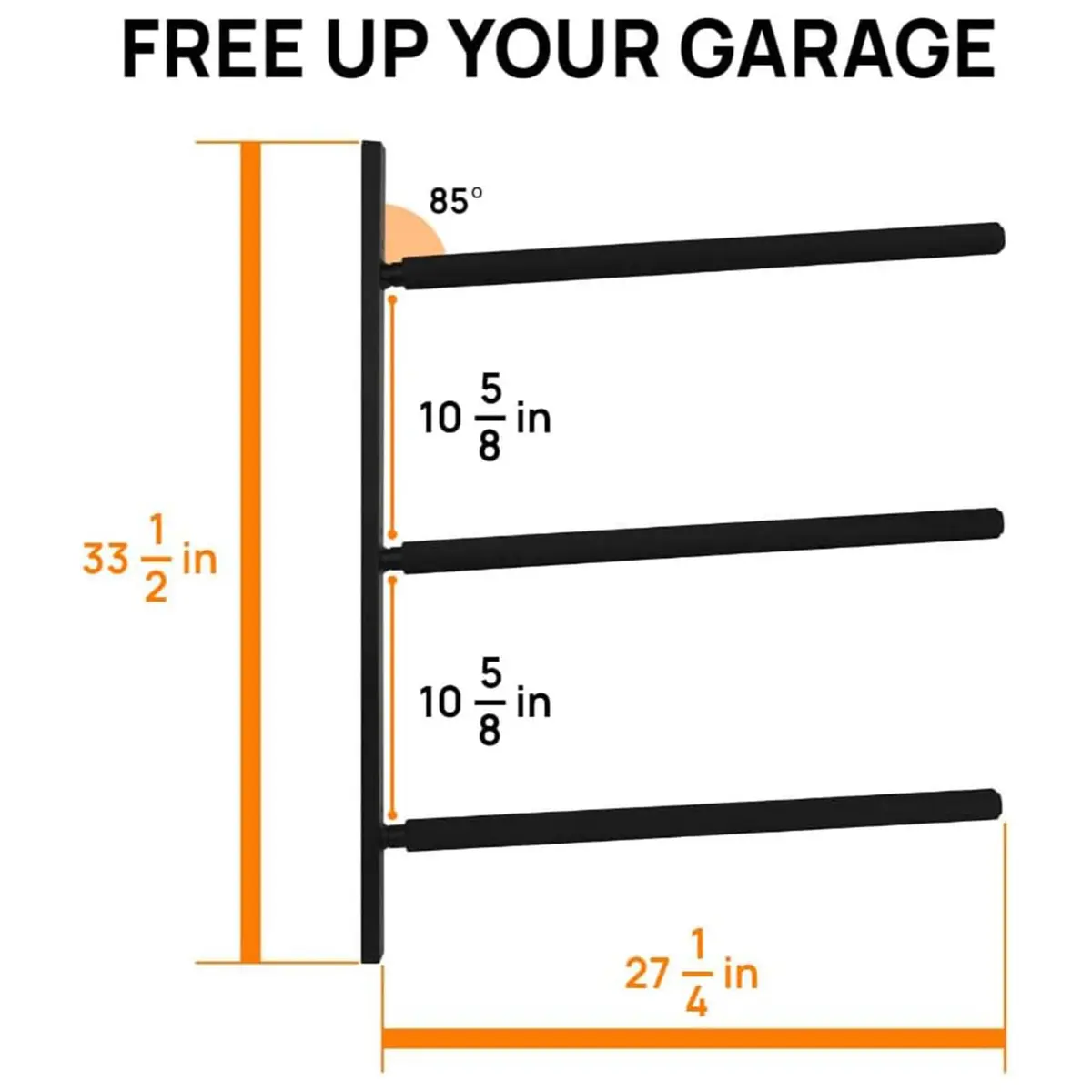 Yes4All Heavy Duty Steel Wall Mount Paddle Board Rack, Store & Display Up to 3 Boards, 34.25" x 5.51" x 3.54" - view 2