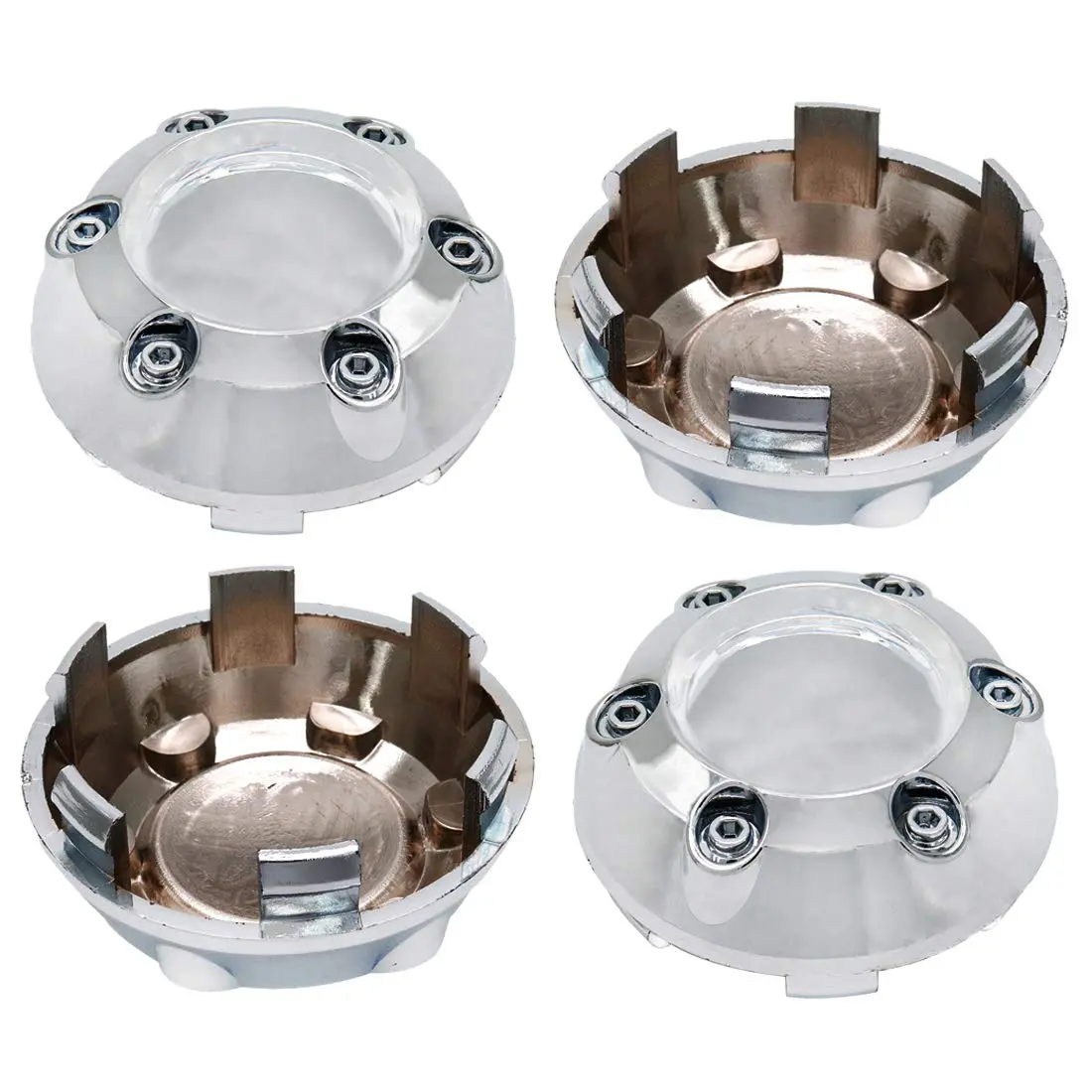 AUTUT Silver Wheel Center Caps 67mm Outer Diameter | 4-Piece Set for Cars and Trucks - main product image