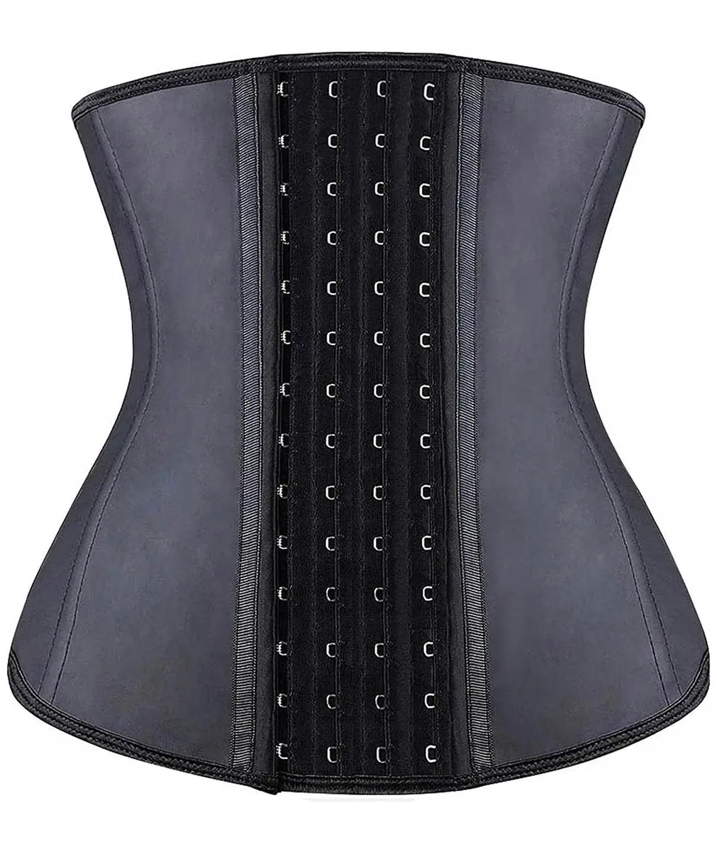 YIANNA Latex Waist Trainer for Women Underbust Corset Hourglass Body Shaper 4 Hooks, Black Small | Instantly Sculpts 2-4 Inches - main product image