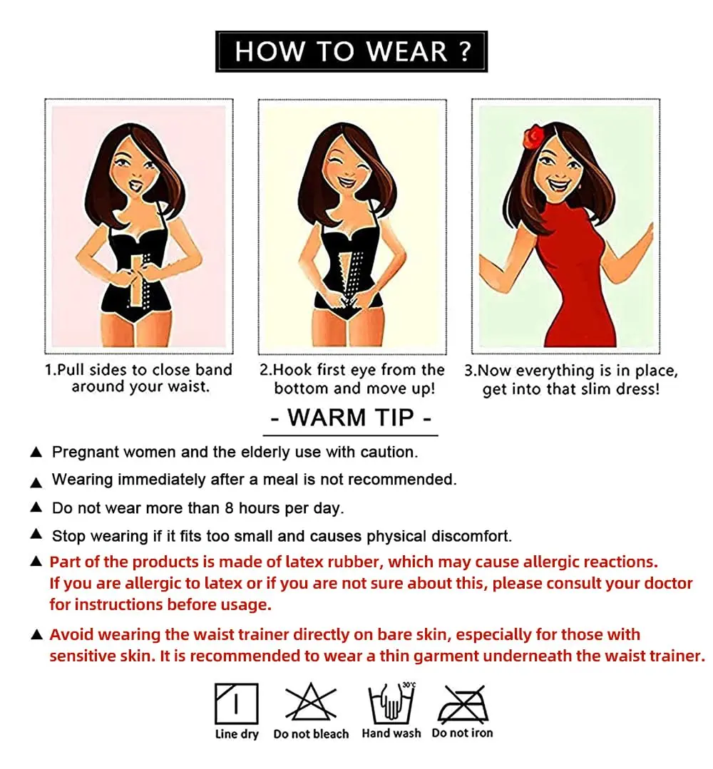 YIANNA Latex Waist Trainer for Women Underbust Corset Hourglass Body Shaper 4 Hooks, Black Small | Instantly Sculpts 2-4 Inches - view 5