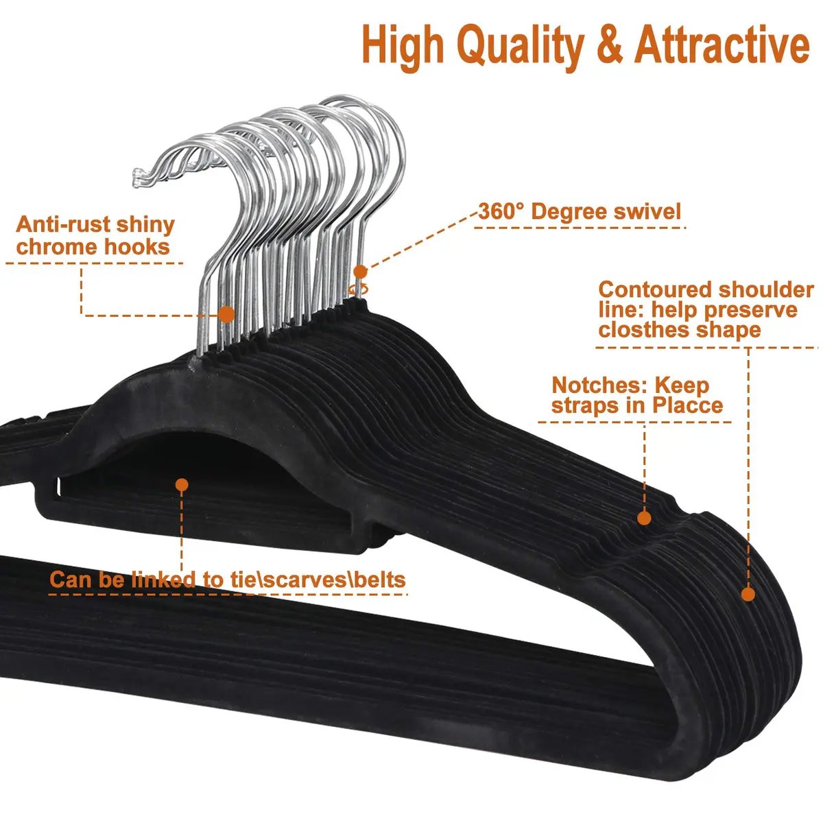 ZENY Velvet Hangers 100 Pack for Suits, Coats, Dresses | Space Saving & Non Slip - view 6