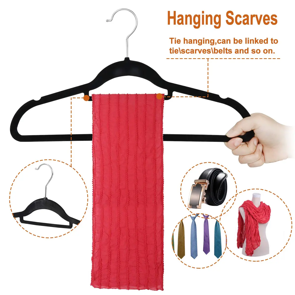 ZENY Velvet Hangers 100 Pack for Suits, Coats, Dresses | Space Saving & Non Slip - view 7