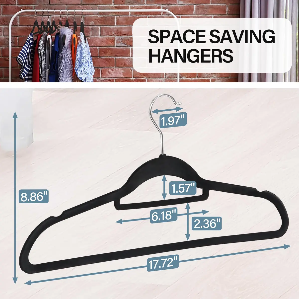 ZENY Velvet Hangers 100 Pack for Suits, Coats, Dresses | Space Saving & Non Slip - view 3