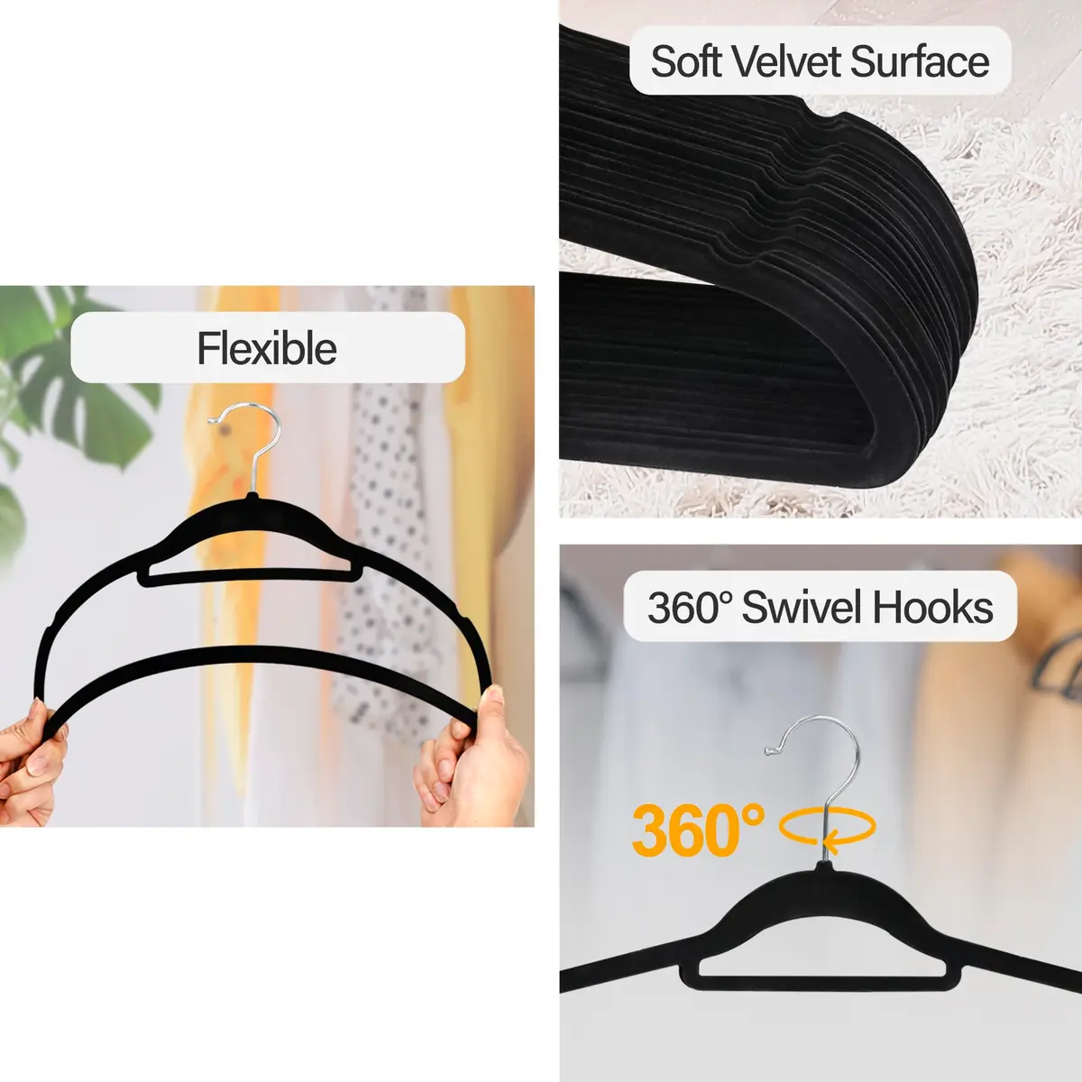 ZENY Velvet Hangers 100 Pack for Suits, Coats, Dresses | Space Saving & Non Slip - view 4
