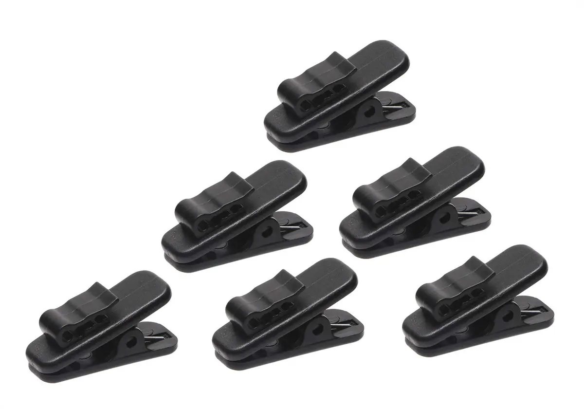 Mini Skater Black Earphone Wire Clips 6Pcs | Tangle Free Cord Management for 1.5mm Round Wires - main product image