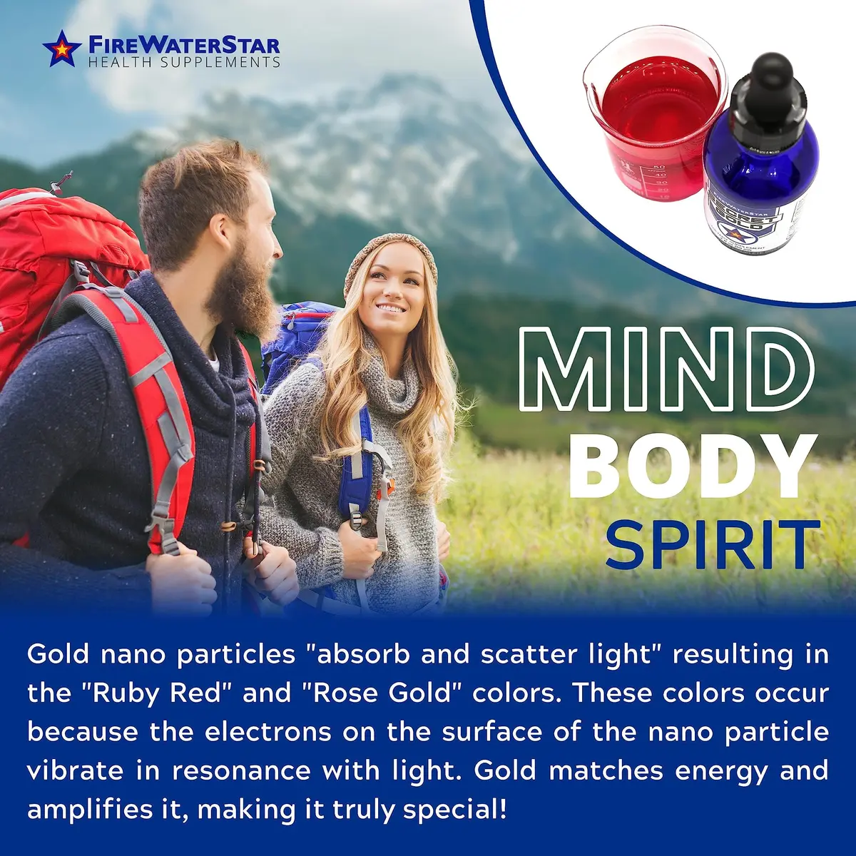 FIREWATERSTAR HEALTH SUPPLEMENTS Colloidal Gold Liquid Drops | Brain Boost, Awareness & Clarity, 2 Fl Oz - view 4