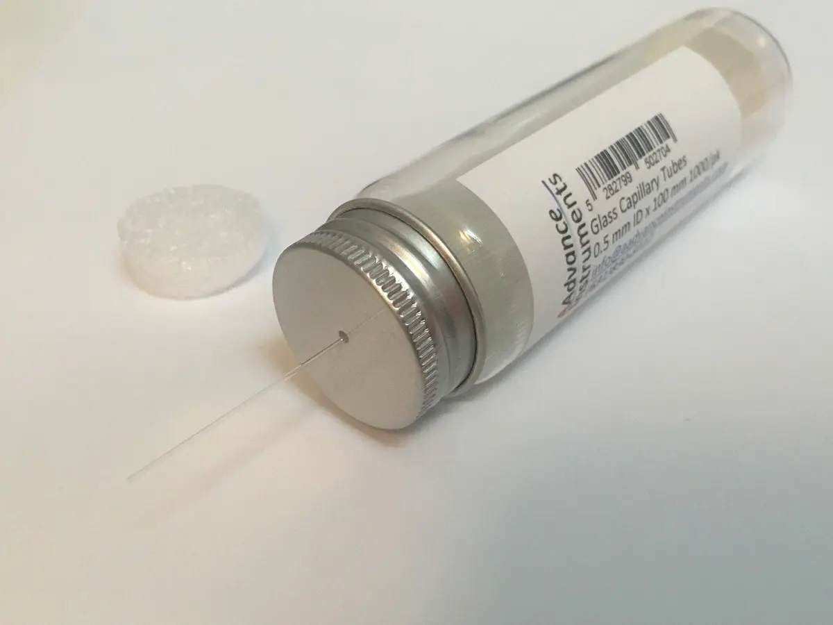 AAdvance Instruments Glass Capillary Tubes 0.5mm ID x 100mm | Precise Micro Pipettes for Lab Use - main product image