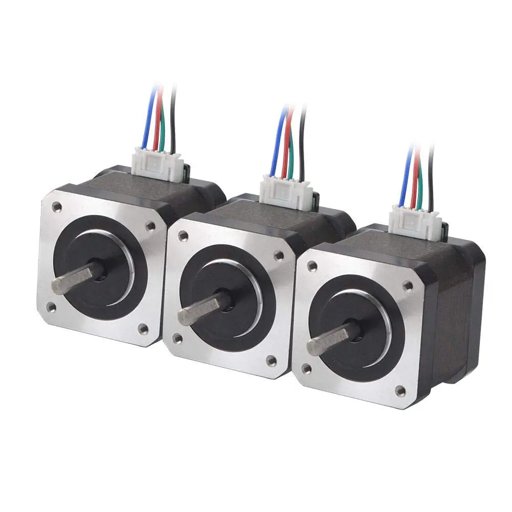 STEPPERONLINE 3PCS Nema 17 Stepper Motor 12V 45Ncm | High Torque, Low Noise, 1.8° Step Angle (42x42x39mm) - main product image