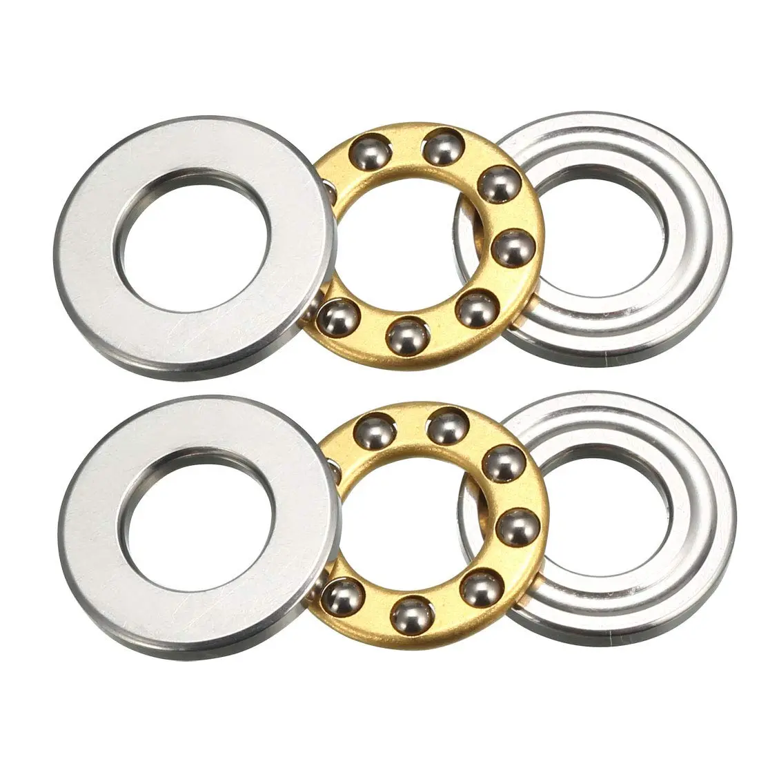 uxcell F6-12M Thrust Ball Bearings 6mm x 12mm x 4.5mm Chrome Steel Single Direction 2pcs | Industrial Grade Bearing for Axial Loads - main product image