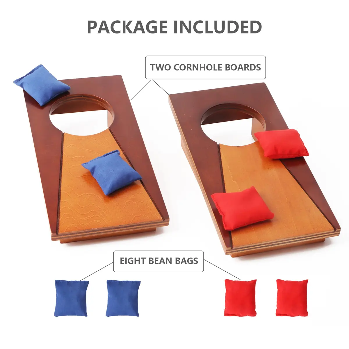 GSE Mini Tabletop Cornhole Toss Game Set with 8 Bean Bags, 10" x 5" | Compact Office & Home Game - view 5