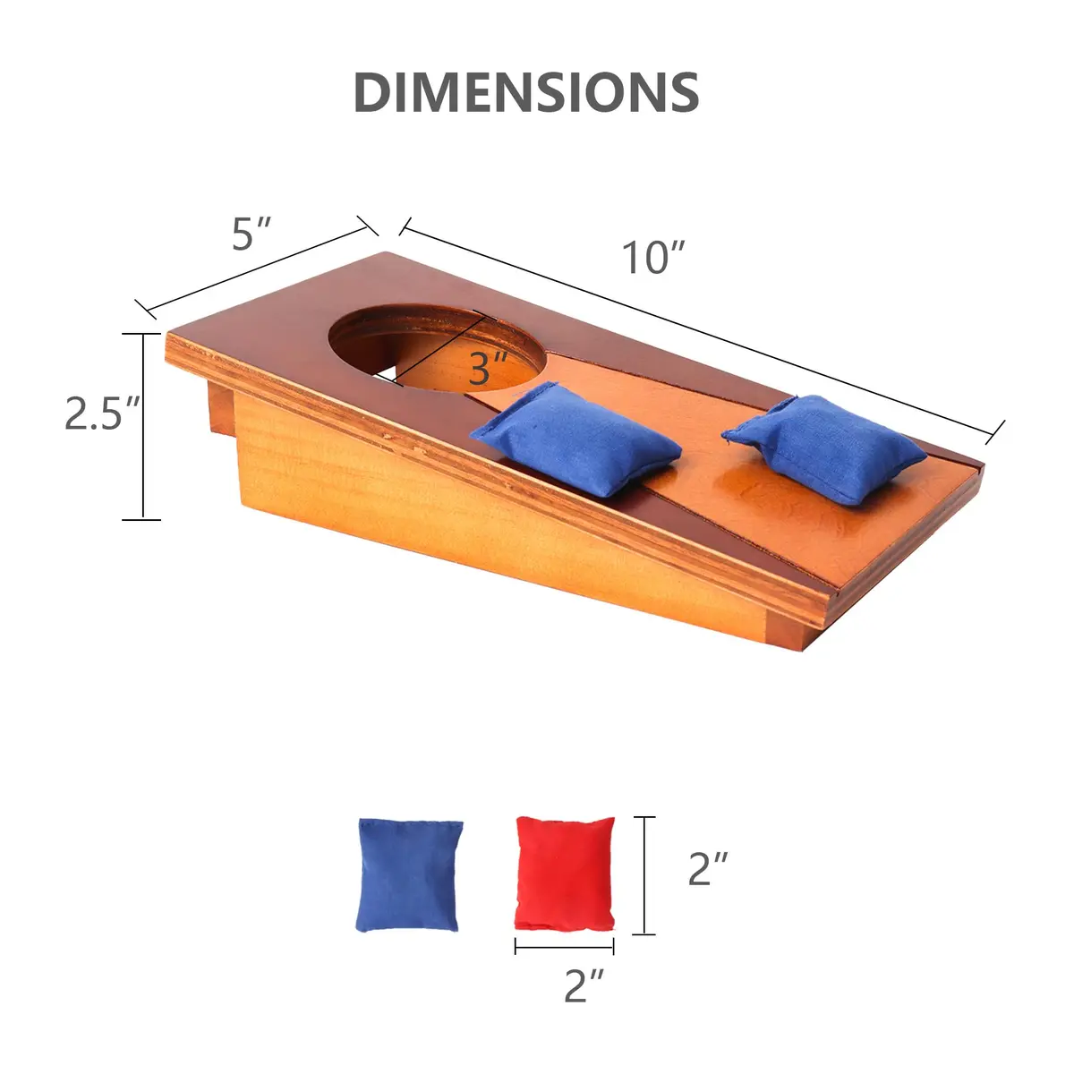 GSE Mini Tabletop Cornhole Toss Game Set with 8 Bean Bags, 10" x 5" | Compact Office & Home Game - view 4