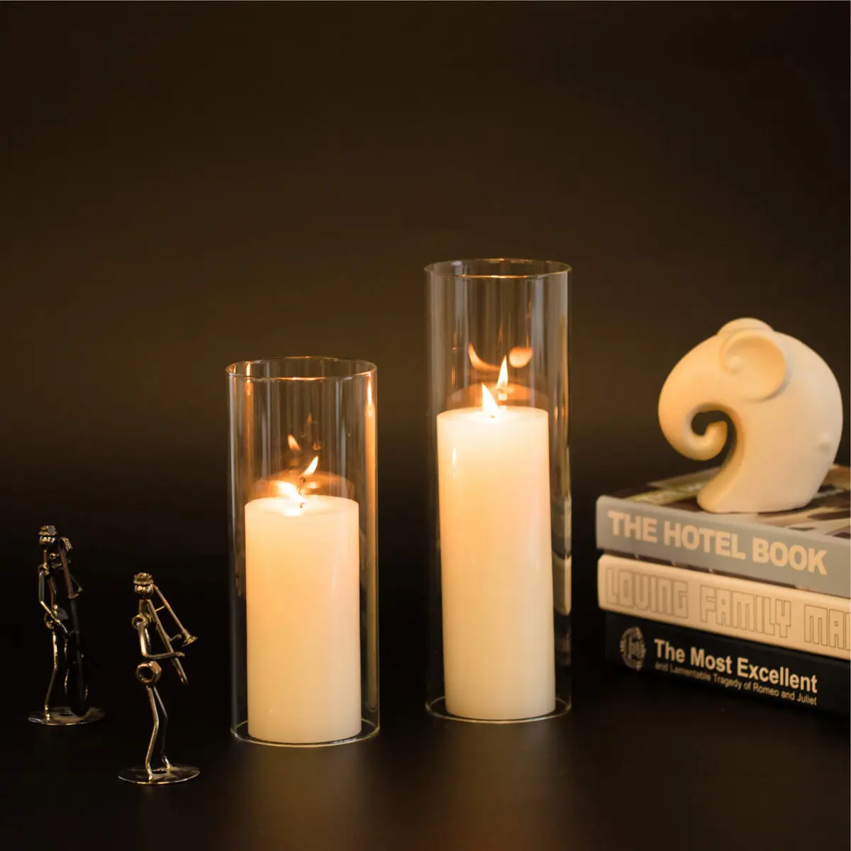 WGVI Hurricane Candle Holder Sleeve, Wide 3" x 14"H | Clear Glass Cylinder, Open Ended, Chimney Tube - view 7