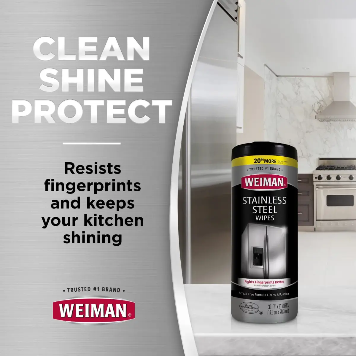 Weiman Stainless Steel Cleaner Wipes (3 Pack, 90 Sheets Total) | Cleans Appliances Without Streaks - view 5