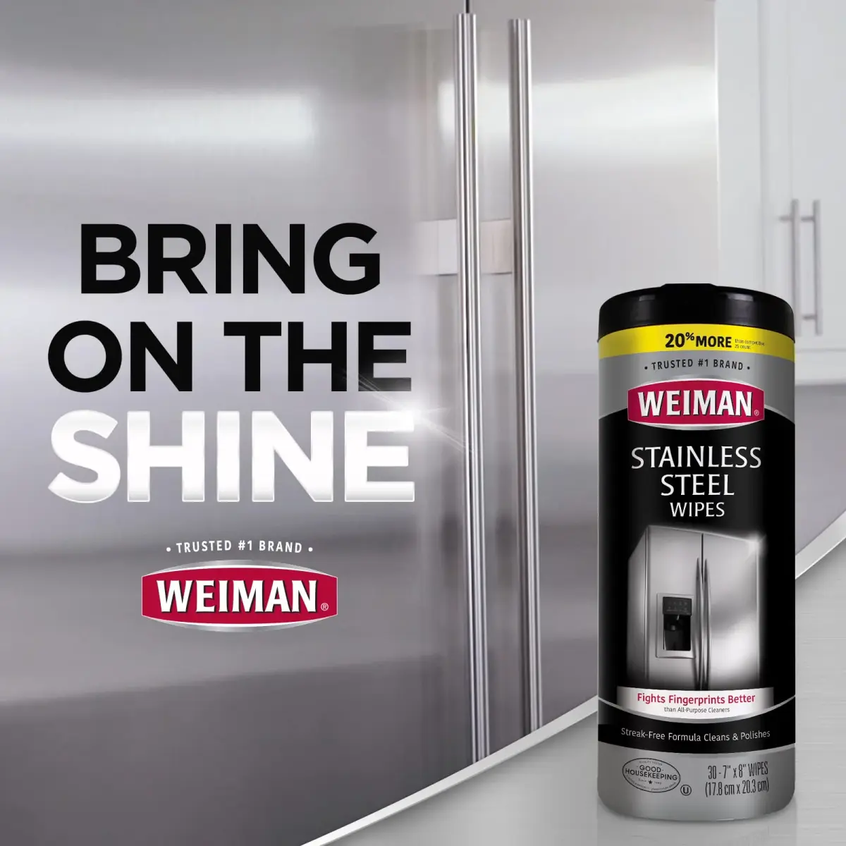 Weiman Stainless Steel Cleaner Wipes (3 Pack, 90 Sheets Total) | Cleans Appliances Without Streaks - view 4