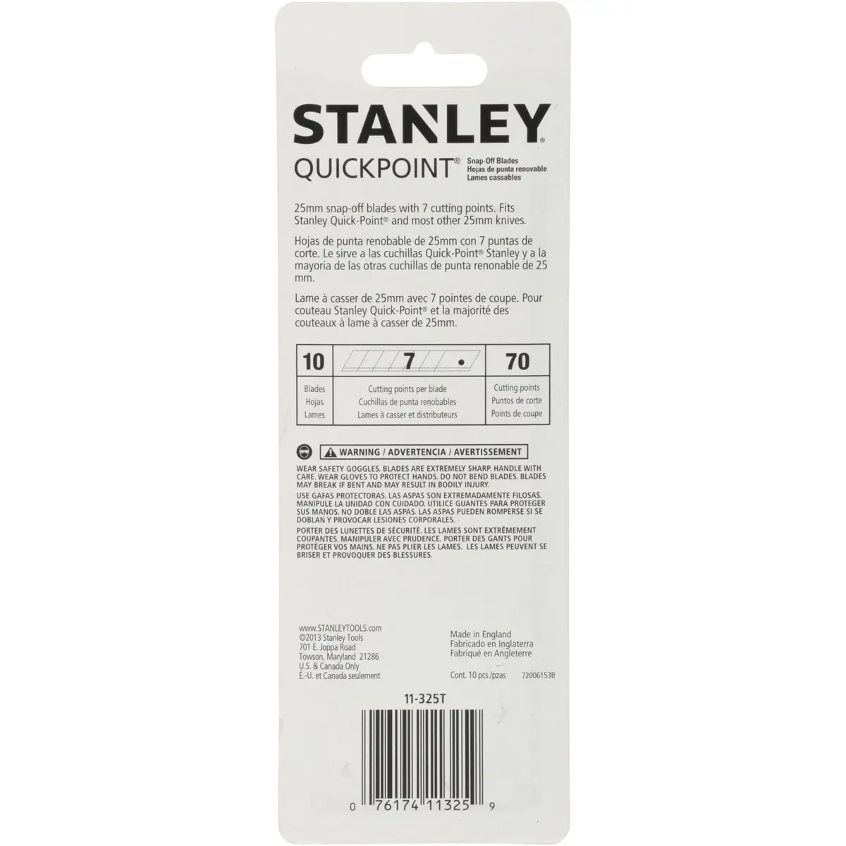 STANLEY Replacement Blade 25 mm | 4-Pack, Stainless Steel, 7-Point, Fits Most Snap-Off Knives - view 4
