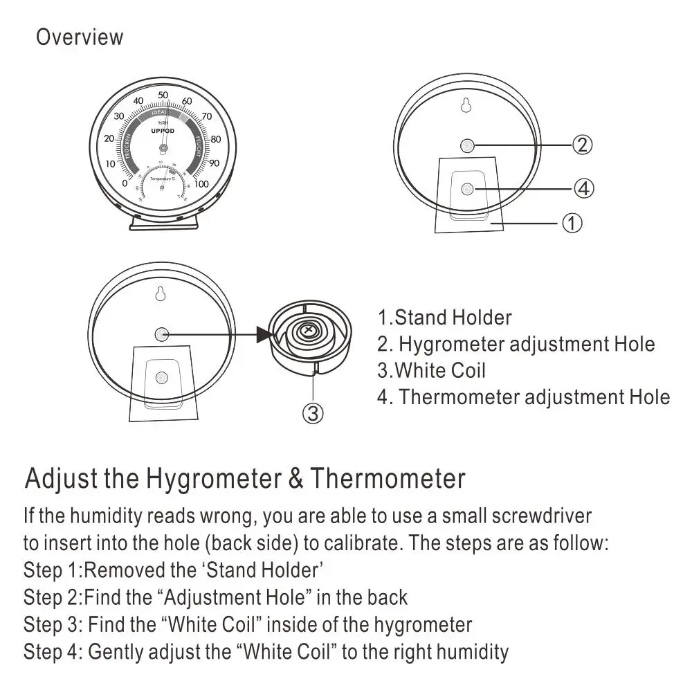 LittleGood Analog Hygrometer Thermometer 13cm (5") | Accurate Humidity & Temperature Monitor for Indoor/Outdoor Use - view 7
