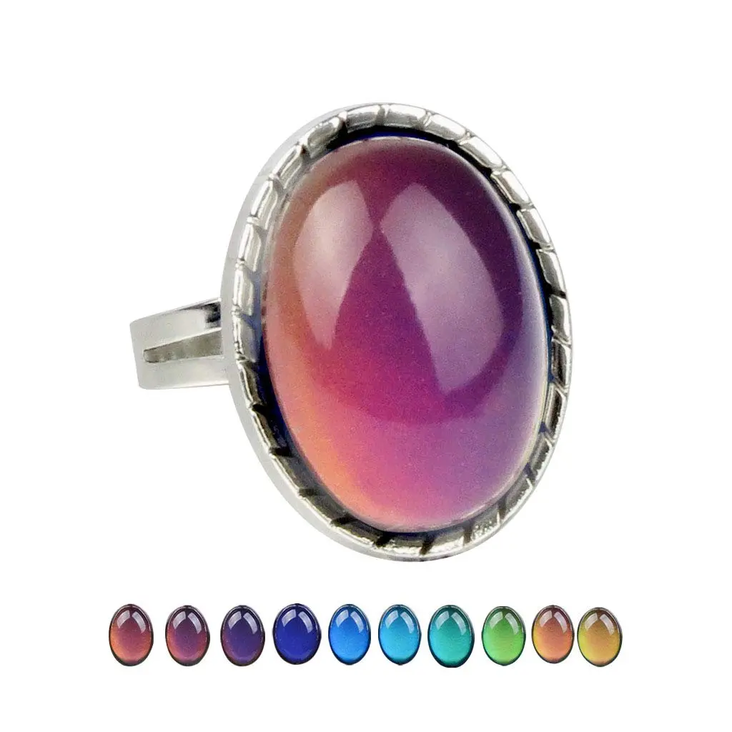 Carykon Classic Oval Mood Ring Adjustable Size | Color-Changing Magic for Lovers & Friends - view 2