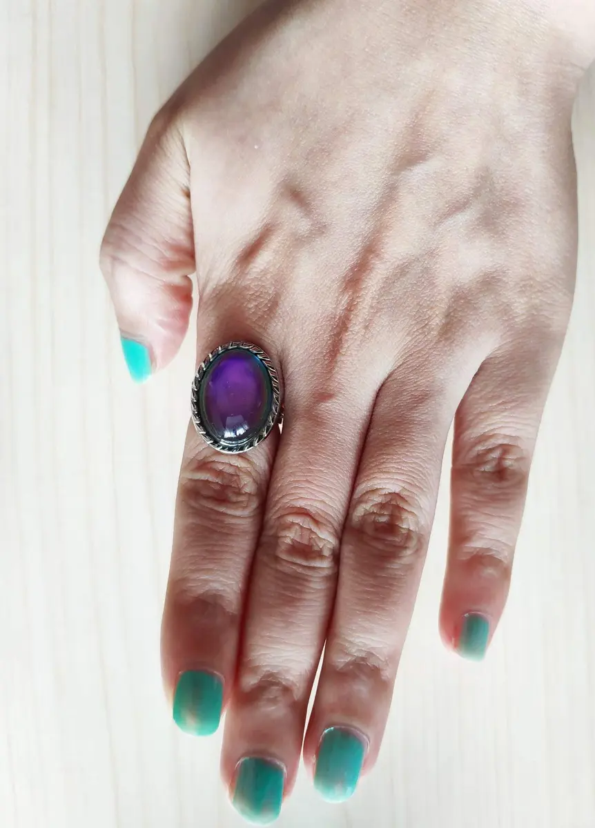 Carykon Classic Oval Mood Ring Adjustable Size | Color-Changing Magic for Lovers & Friends - view 4