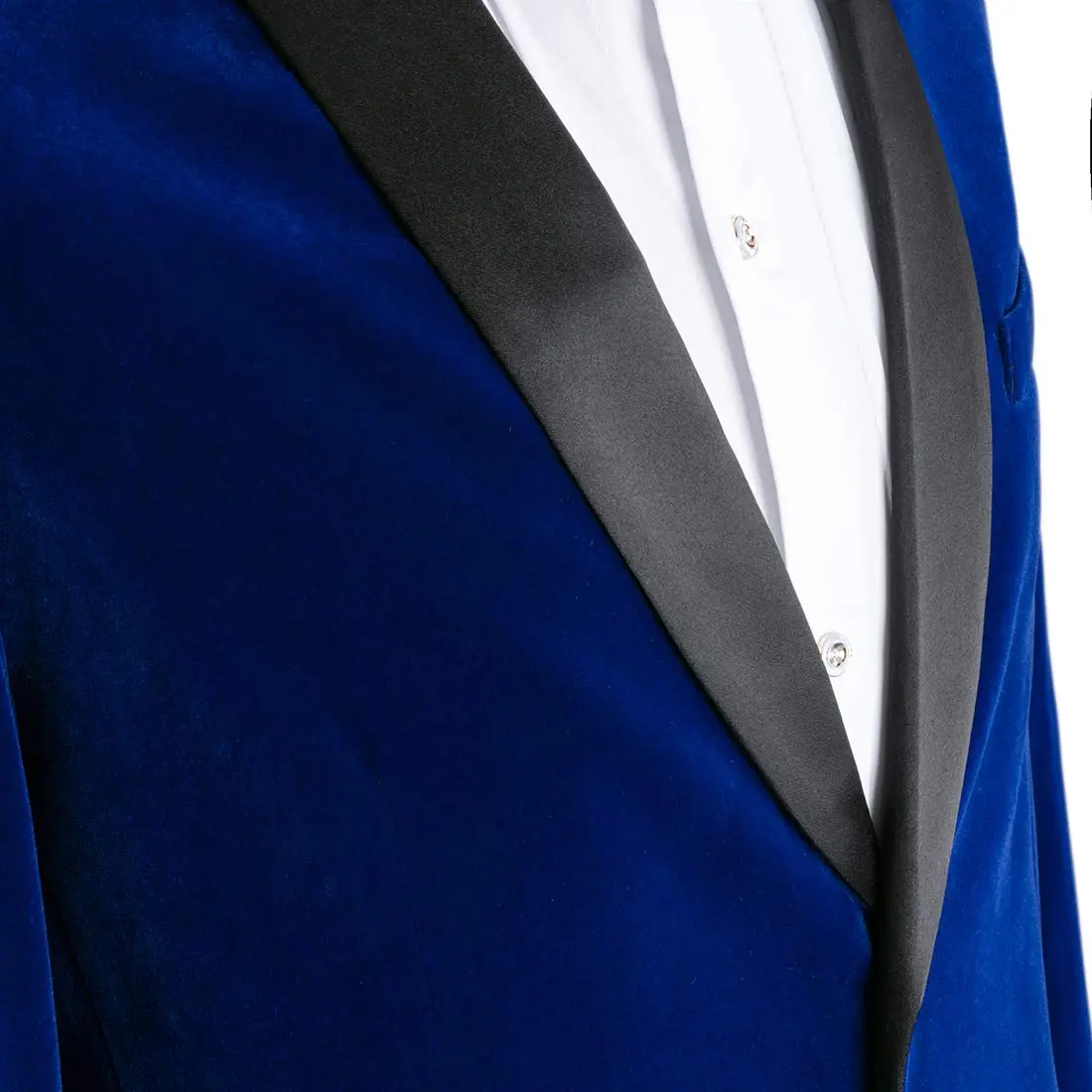 MAGE MALE Men's 2 Piece Velvet Suit X-Large | Slim Fit Tuxedo with Peak Lapel (48.82 in chest, 37.01 in waist) - view 5