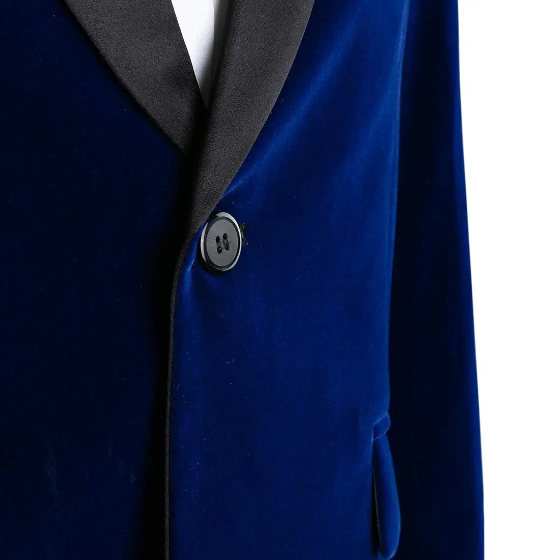 MAGE MALE Men's 2 Piece Velvet Suit X-Large | Slim Fit Tuxedo with Peak Lapel (48.82 in chest, 37.01 in waist) - view 6