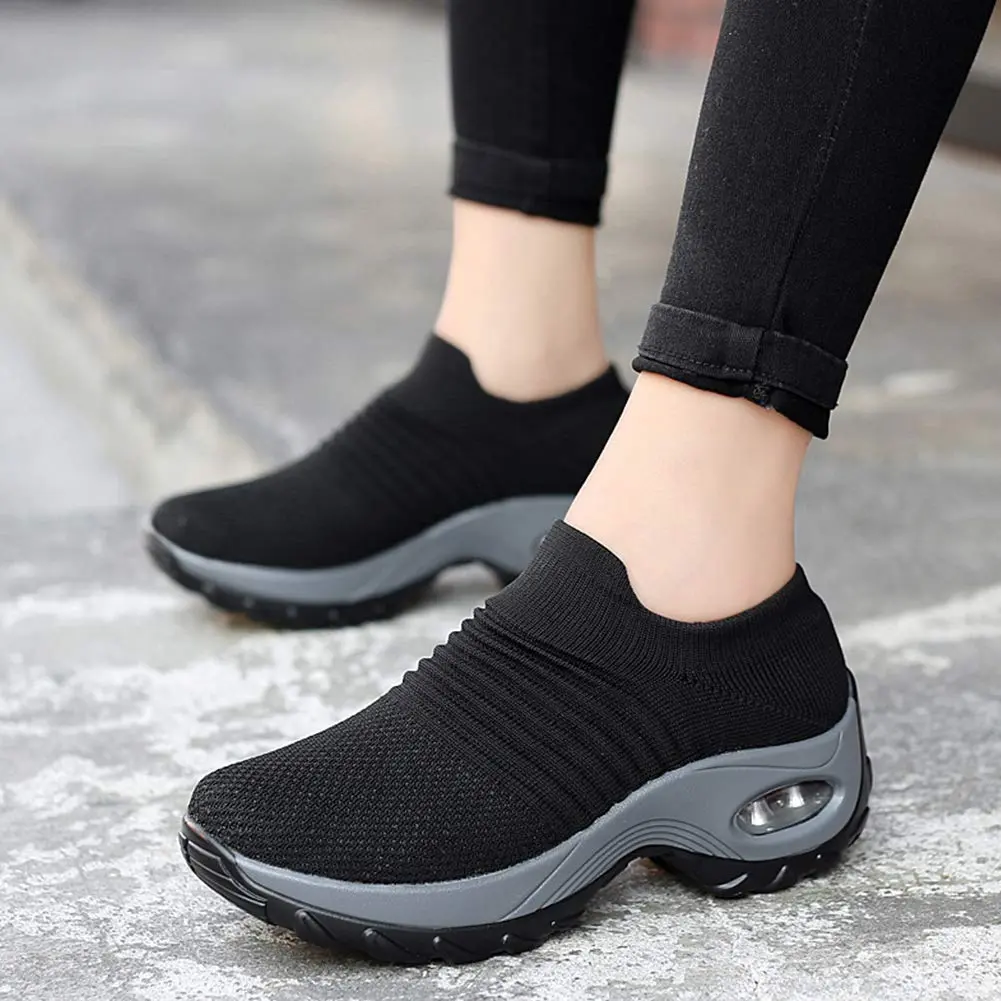 Slow Man Women's Walking Shoes Sock Sneakers Mesh Slip On Air Cushion 10 | Breathable, Lightweight & Comfortable - view 2
