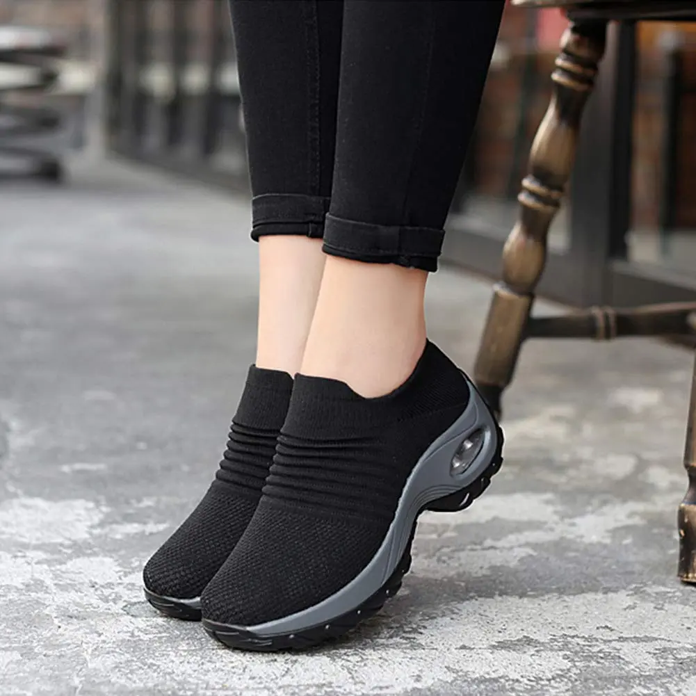 Slow Man Women's Walking Shoes Sock Sneakers Mesh Slip On Air Cushion 10 | Breathable, Lightweight & Comfortable - view 3
