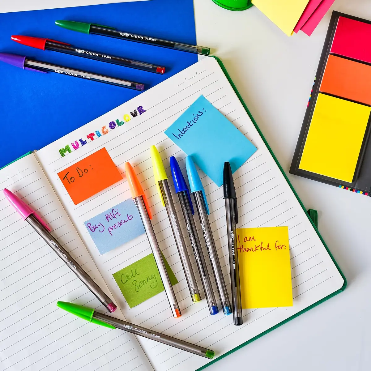 BIC Cristal Multicolour Ballpoint Pens 15 Pack | Wide 1.6mm Tip for Colourful Writing in Assorted Colours - view 7