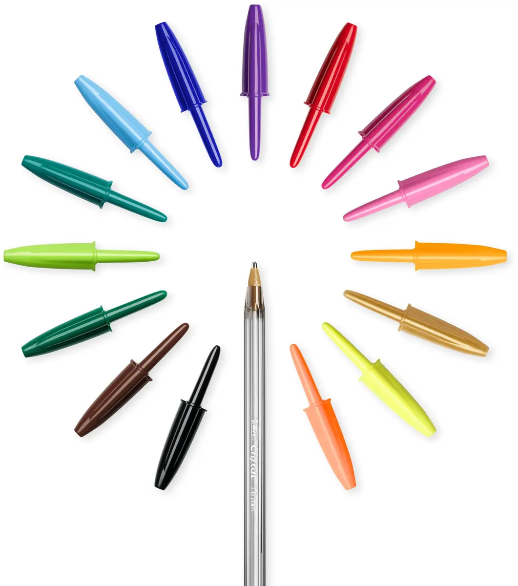 BIC Cristal Multicolour Ballpoint Pens 15 Pack | Wide 1.6mm Tip for Colourful Writing in Assorted Colours - view 4