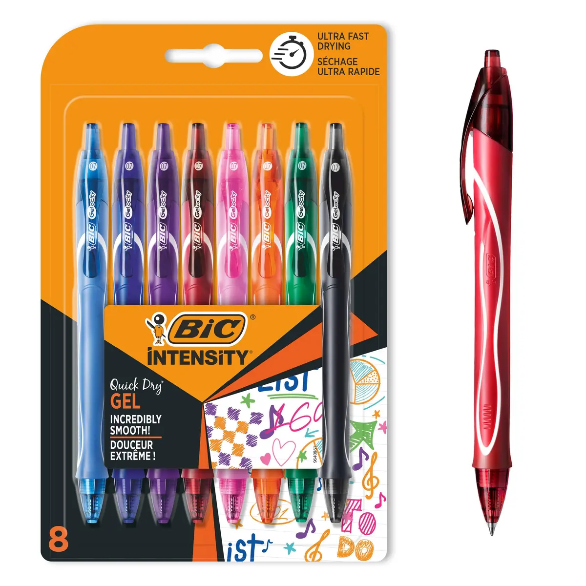 BIC Gel-ocity Quick Dry Gel Ink Pen 0.7mm | Assorted Colours for Smooth Writing - main product image