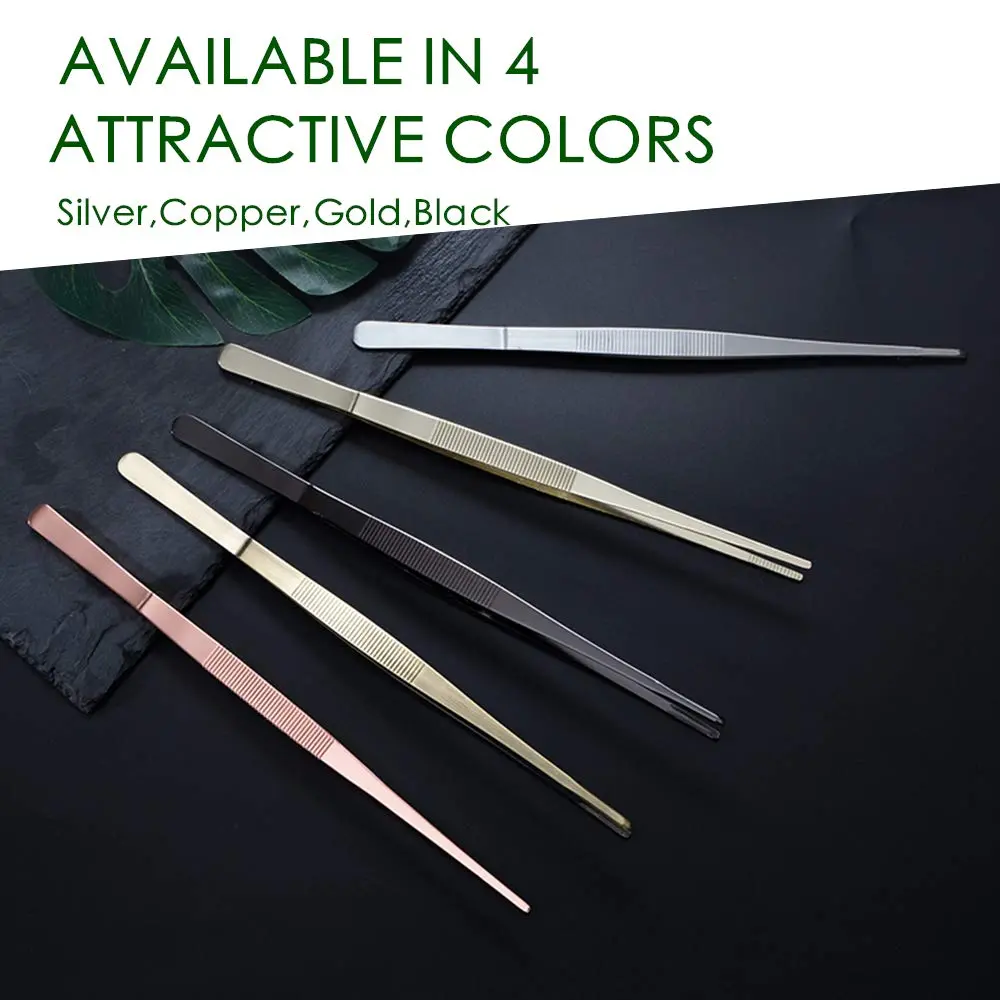 LINALL Tongs Tweezers 12 Inch Stainless Steel | Professional Garnishing Tool for Cocktails & Food - view 3