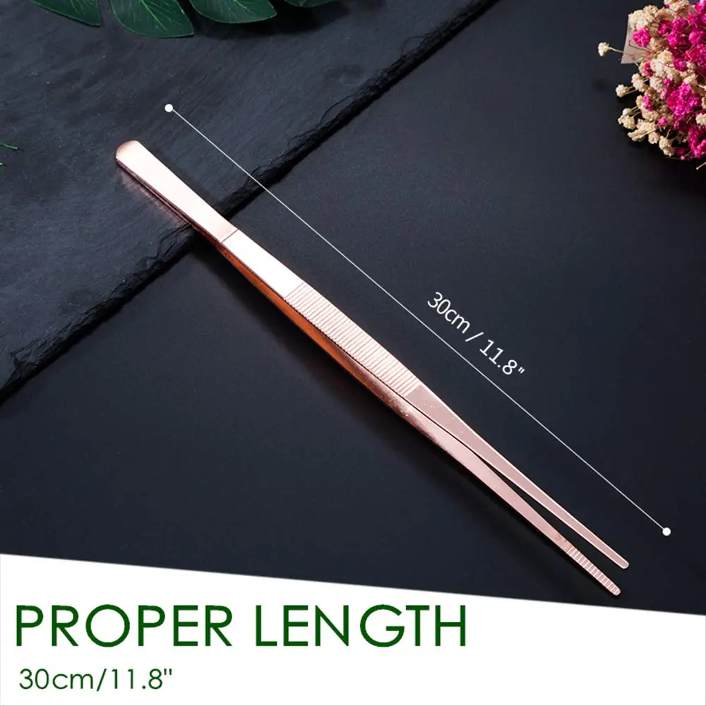LINALL Tongs Tweezers 12 Inch Stainless Steel | Professional Garnishing Tool for Cocktails & Food - view 5