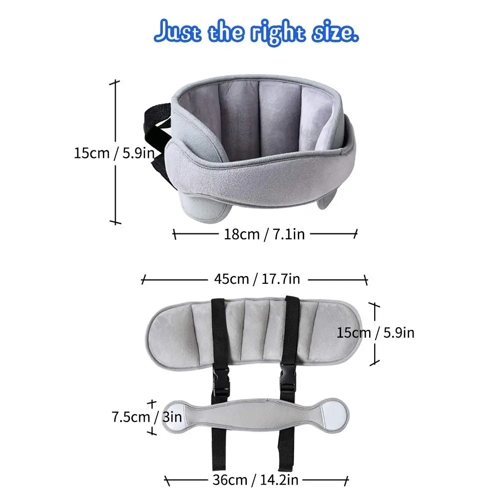 LETTON Adjustable Child Head Support Pillow for Car Seats, Toddler & Infant Headrest | 21 x 17 inches (Grey) - view 4