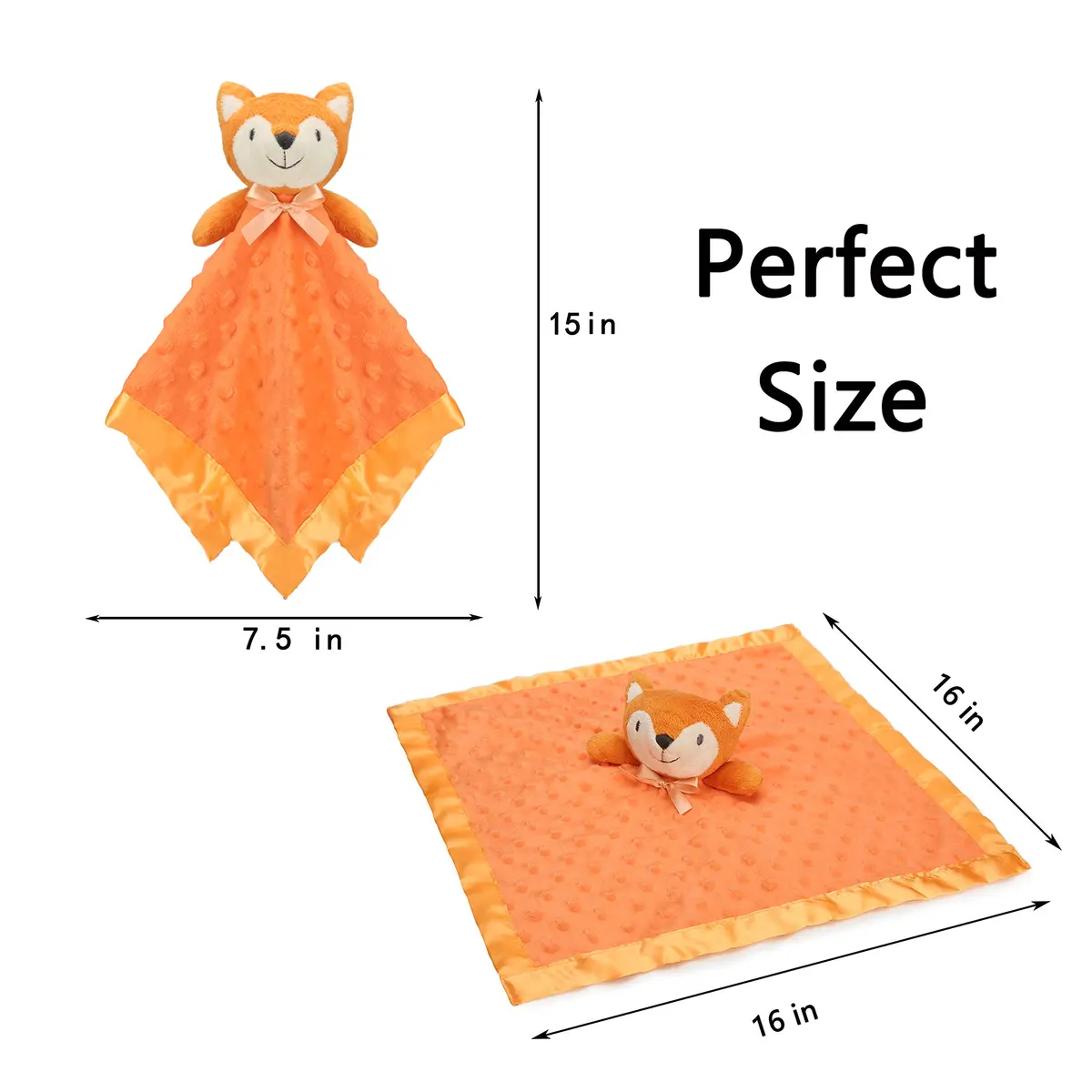 Pro Goleem Fox Security Blanket 40cm x 40cm (16" x 16") | Soft Baby Lovey for Newborns & Toddlers - view 5
